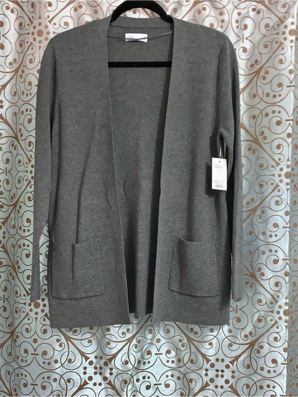 croft & barrow Heather Gray Open-Front Pocket Cardigan